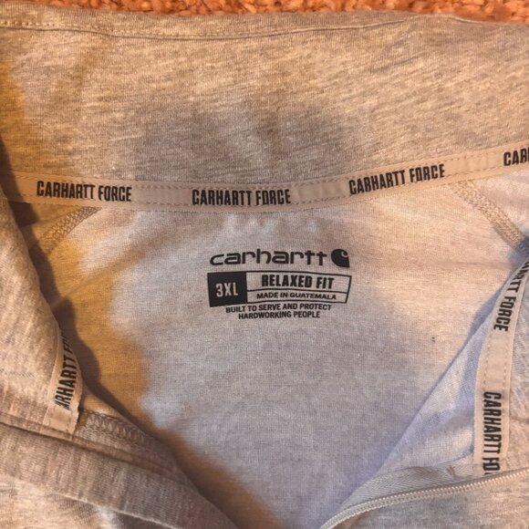 Carhartt Relaxed Fit Long Sleeve Quarter Zip Mock Neck TShirt Size 3XL TK4255-M - Picture 3 of 5